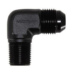 90° Adapter, -8AN » 3/8" NPT Male, Black