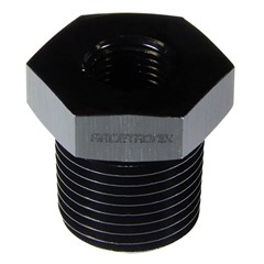 NPT PIPE REDUCER, 1/8" x 3/8", AL, Black