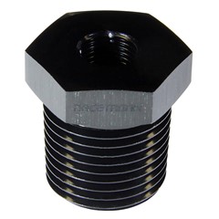 NPT PIPE REDUCER, 1/8" x 1/2", AL, Black