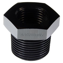 NPT PIPE REDUCER, 1/2" x 3/4", AL, Black