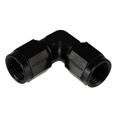 90° Coupler, -6AN Female-Female, Black