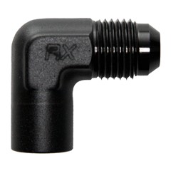 90° Adapter, -6 AN JIC Male to 1/8" NPT Female, Black