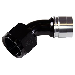 Fitting, PTFE 45° -12AN Fml Crimp, BLK