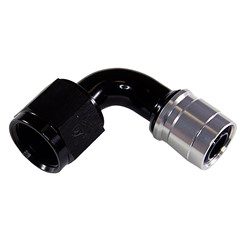 Fitting, PTFE 90° -8AN Female Crimp, BLK