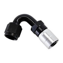 Crimp Hose Fitting, Rubber 120° -8 AN JIC Female, Black