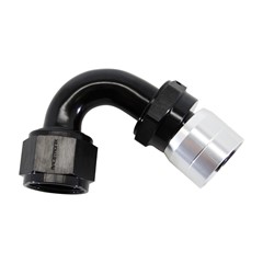 Crimp Hose Fitting, Rubber 120° -12 AN JIC Female, Black