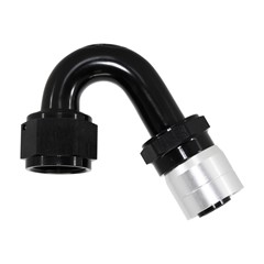 Crimp Hose Fitting, Rubber 150° -12 AN JIC Female, Black