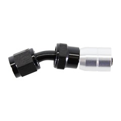 Crimp Hose Fitting, Rubber 30° -4 AN JIC Female, Black