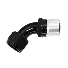 Crimp Hose Fitting, Rubber 60° -16 AN JIC Female, Black