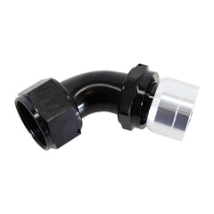 Crimp Hose Fitting, Rubber 60° -20 AN JIC Female, Black