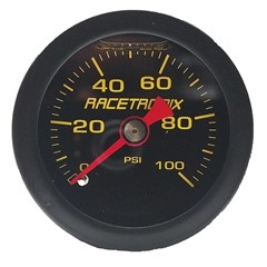 Gauge, 100PSI, 1.5" Liquid, YLW/BLK-RX