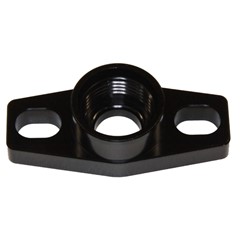 Turbo Drain, 2-Bolt -8AN 1.5", BLK